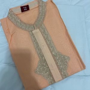 Indian Peach Punjabi with white pants